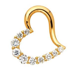 14KT GOLD JOURNEY OPEN HEART CZ PENDANT